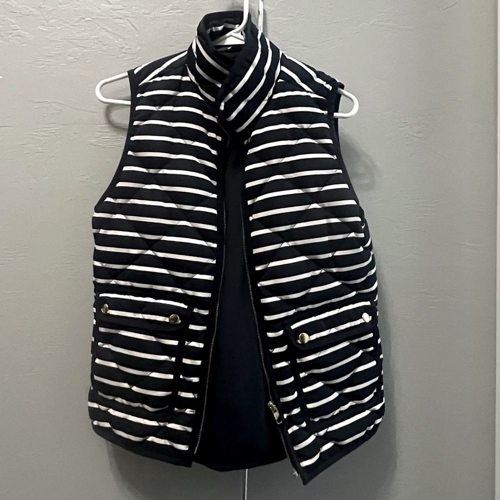 J Crew Stripe Puffer Vest
